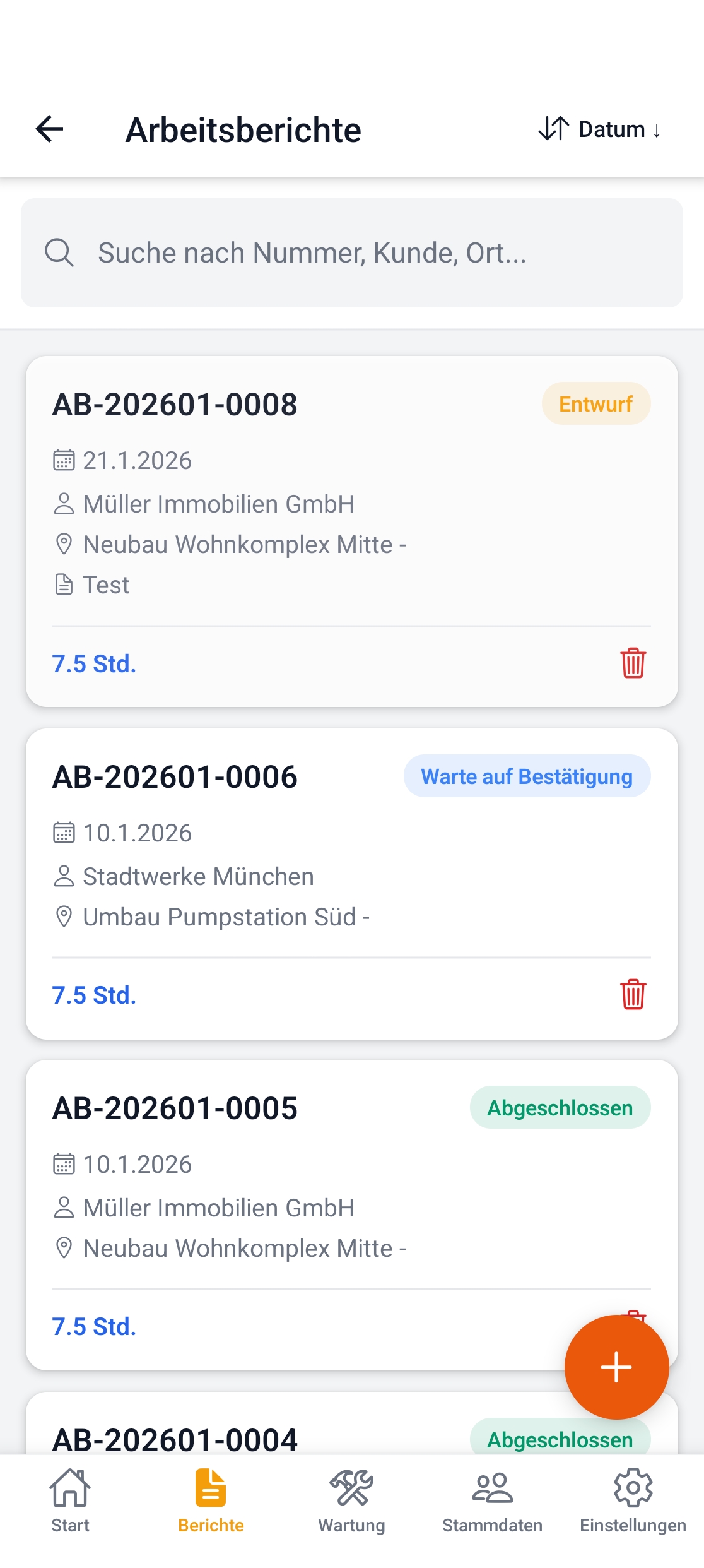 CraftiFex App - Arbeitsbericht erstellen